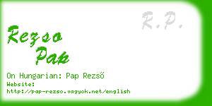 rezso pap business card